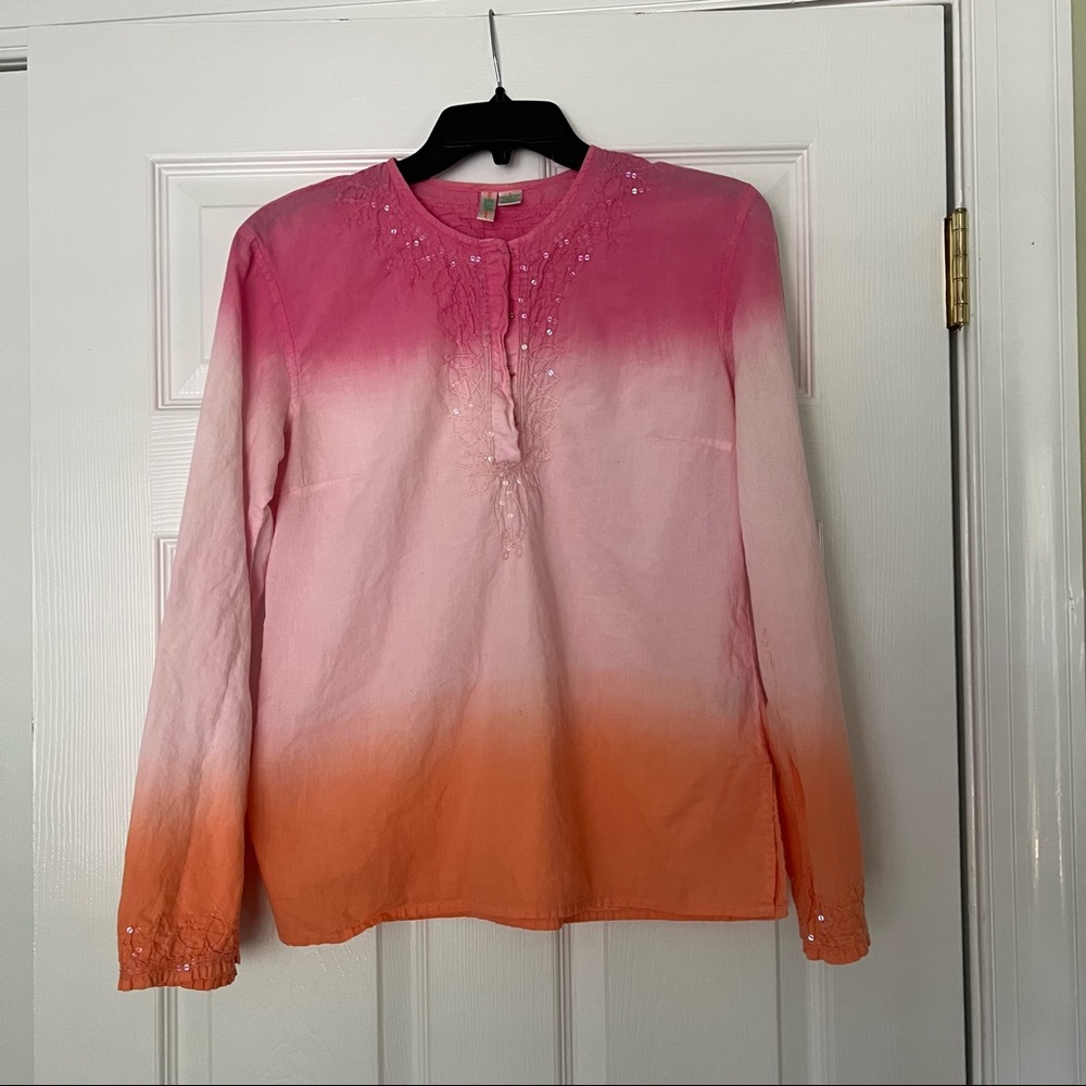 Bill Blass vintage pink ombre shirt S